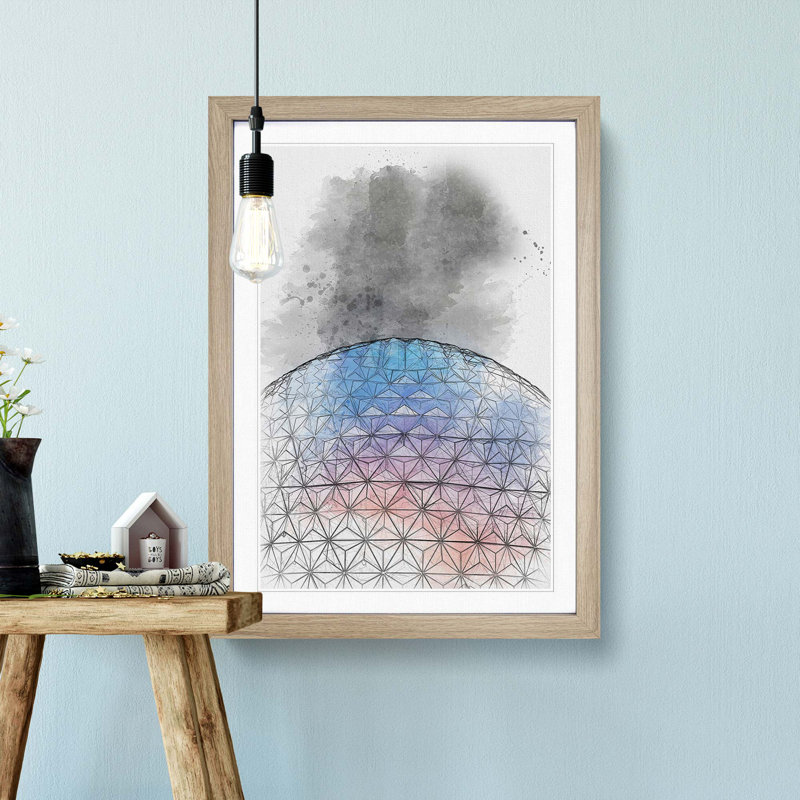 Colours of Epcot in Florida in Abstract - Picture Frame Graphic Art Print, 65cm H x 48cm W x 2cm D, Oak Framed