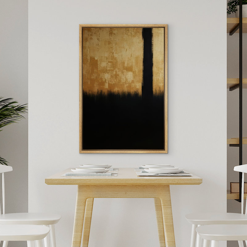 Reproduction d'art abstrait sur toile encadrée pour décoration intérieure moderne, H 36 po x l 24 po, Naturel