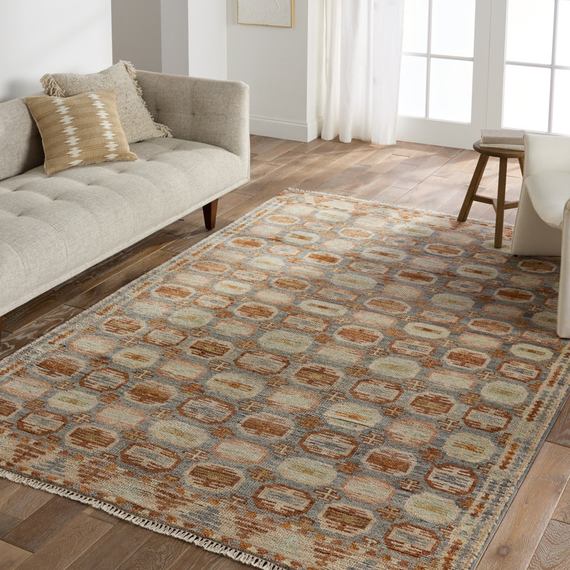 Jaipur Living Titale HAZ01 Handknotted Medallion Blue and Slate Area Rug (9'x12'), Rectangle 6' x 9'