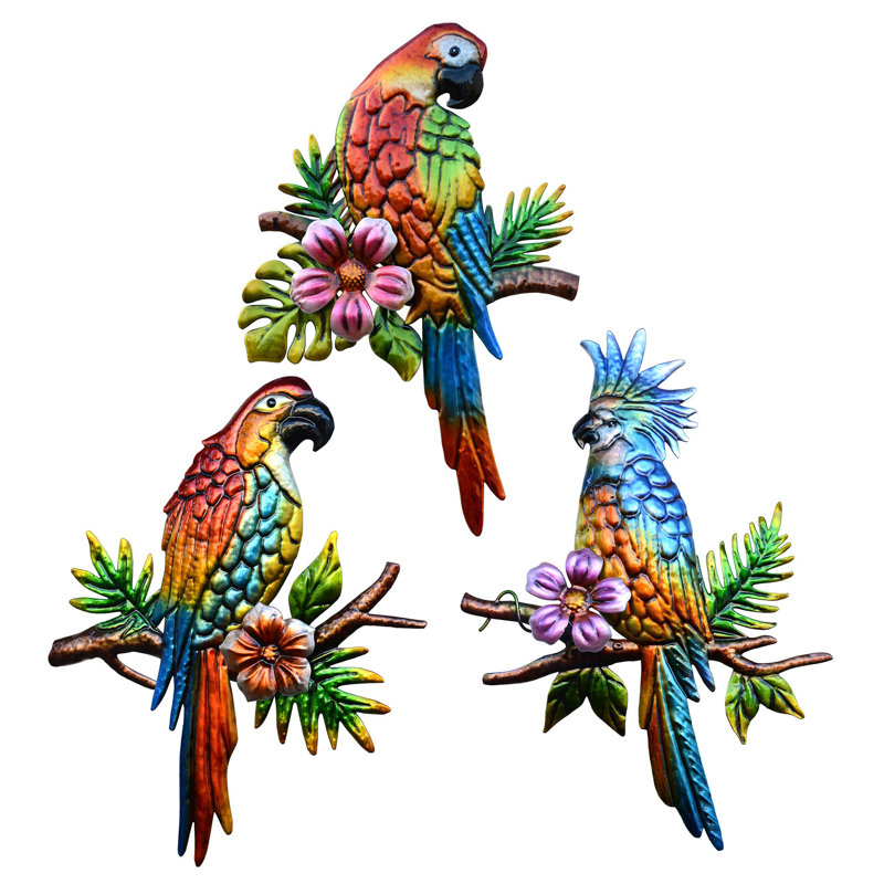 Décoration murale perroquet tropical