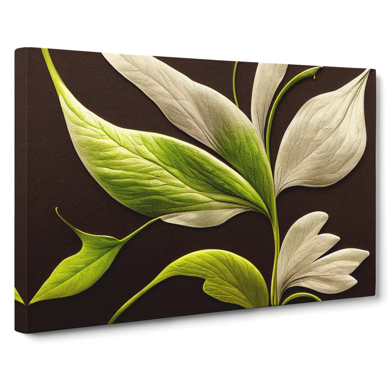 Pretty Floral Leaves - Wrapped Canvas, 50cm H x 76cm W x 3cm D