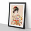 Woman in a Floral Dress by Toyohara Chikanobu - Picture Frame Painting Print-55641502-55641505