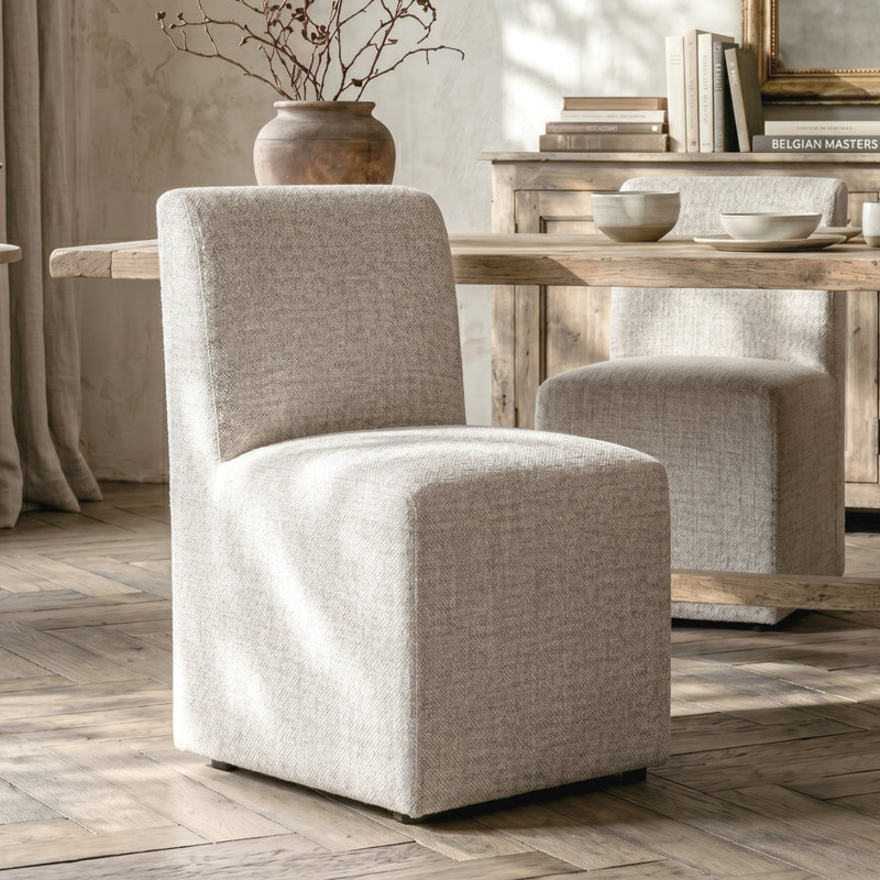 Chaise rembourrée avec roulettes Veda, Brun