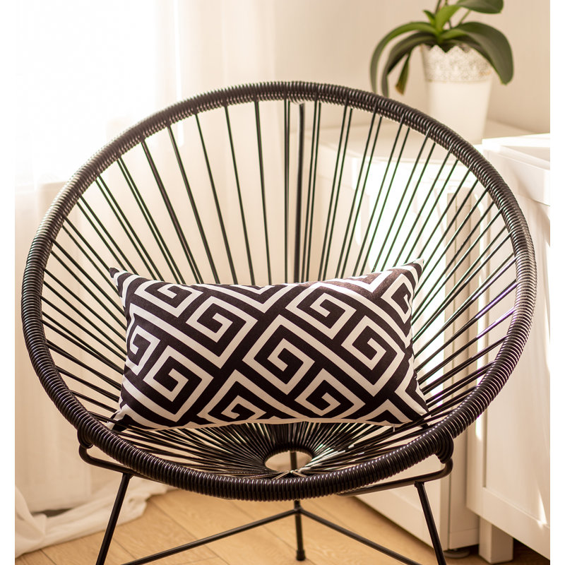 Black and White Geometric Polyester Pillow Cover Set