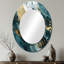 Bleu et or Serene Cascade - miroir abstrait, miroir mural décoratif moderne, impression d'art en métal-121387058-121387327