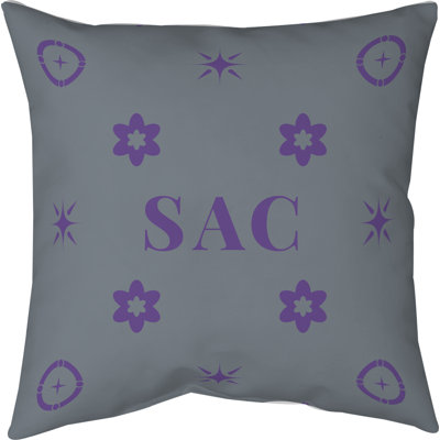 Sacramento Basketball Colors Silver Cotton Twill Pillow 14 Inch X 14 Inch