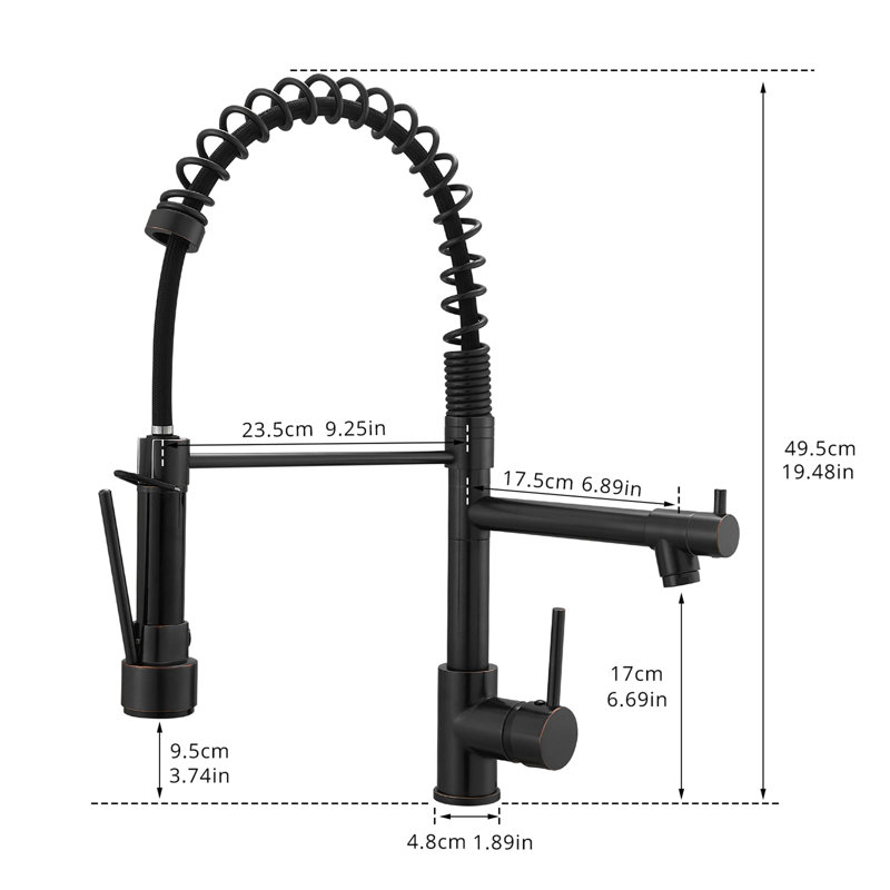 KIKO HOME Pull Down Kitchen Faucet, Oil Rubbed Bronze