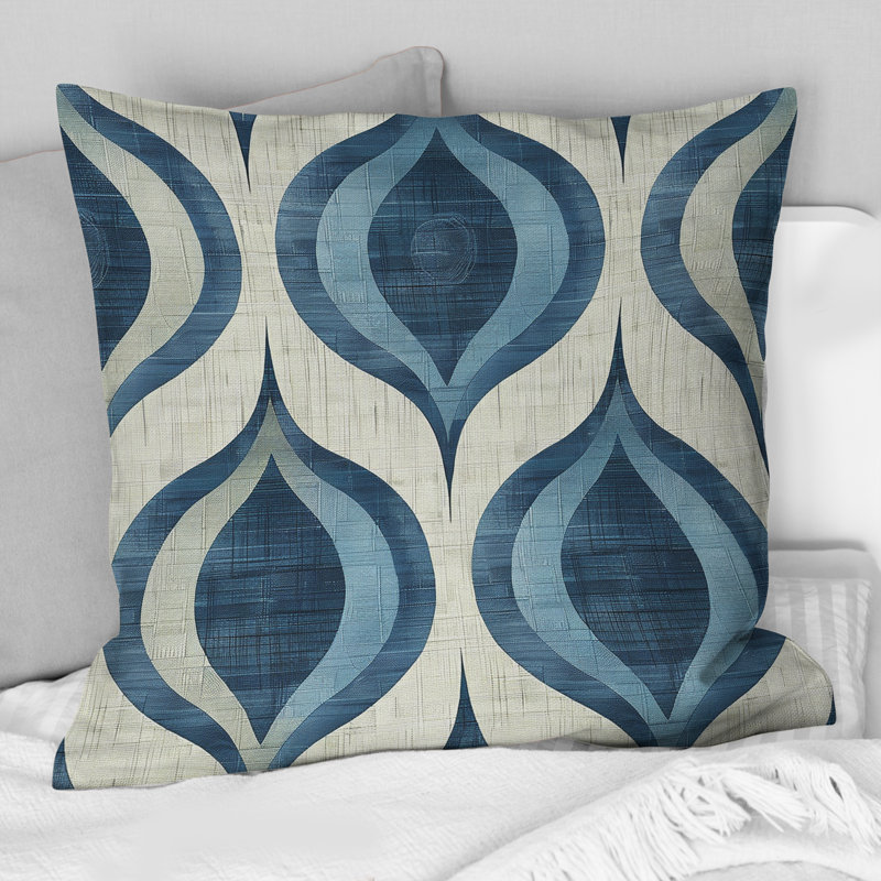 Coussin Blue Ogee, 18"H x 18"W