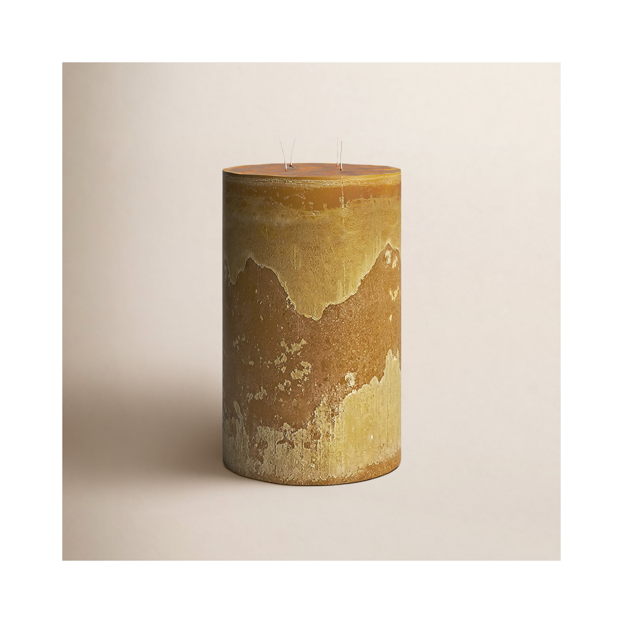 Pillar Super Unscented Candle, 11.8" H x 7.5" W x 7.5" D, Chamois