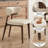 Modern Fully Assembled Dining Chairs Set of 2, White Faux Leather with Black Solid Wood Legs-911210504-920054650
