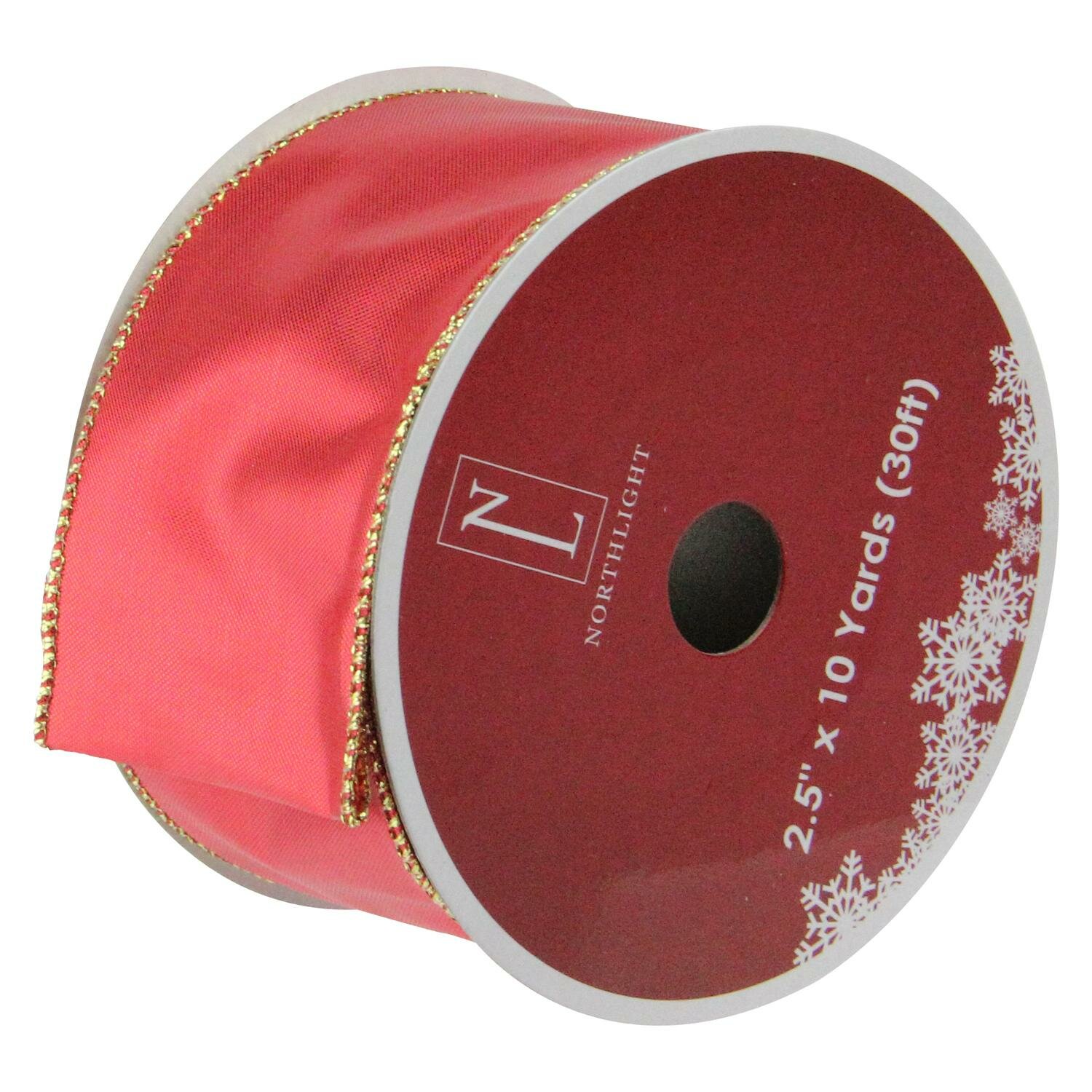 2.5 Red Linen Wire Edge Ribbon (10 yards) - Package Perfect Bows