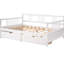 Lit de jour pleine grandeur avec deux tiroirs en blanc - construction, élément peu encombrant, article multifonctionnel, manuel d'installation facile de qualité, marchandise, cadre à assembler-129630997
