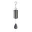 Cloche à vent d'extérieur en acier classique avec accents décoratifs et crochet de suspension intégré Amayah 28 po - Étain-248639535-141070476