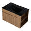 Meuble-lavabo de 30 po avec lavabo en céramique noire et tablette réglable - rangement intérieur spacieux et contemporain, 45 tiroirs à fermeture en douceur pour plus de confort