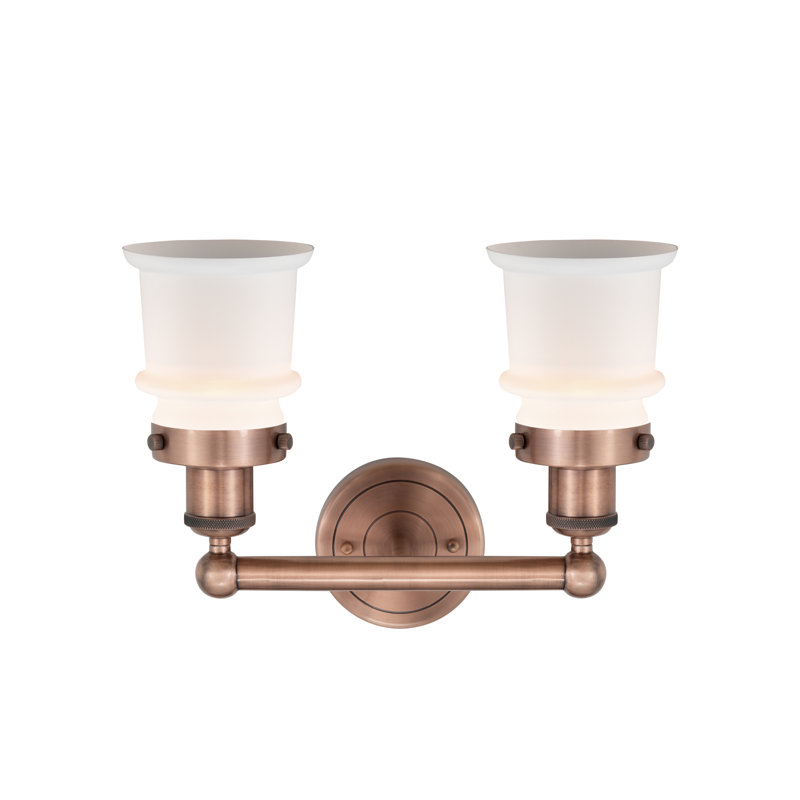 Cailen 2 - Light Dimmable Vanity Light, Matte White, Antique Copper