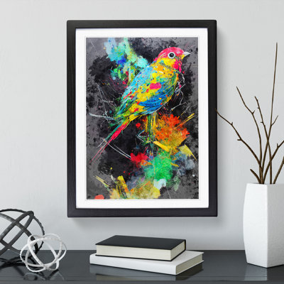 Paint Splash Bird No.1 - Framed Print