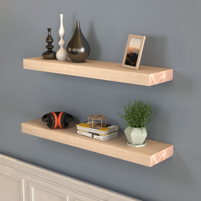 Chalissa 2 Piece Solid Wood Floating Shelf