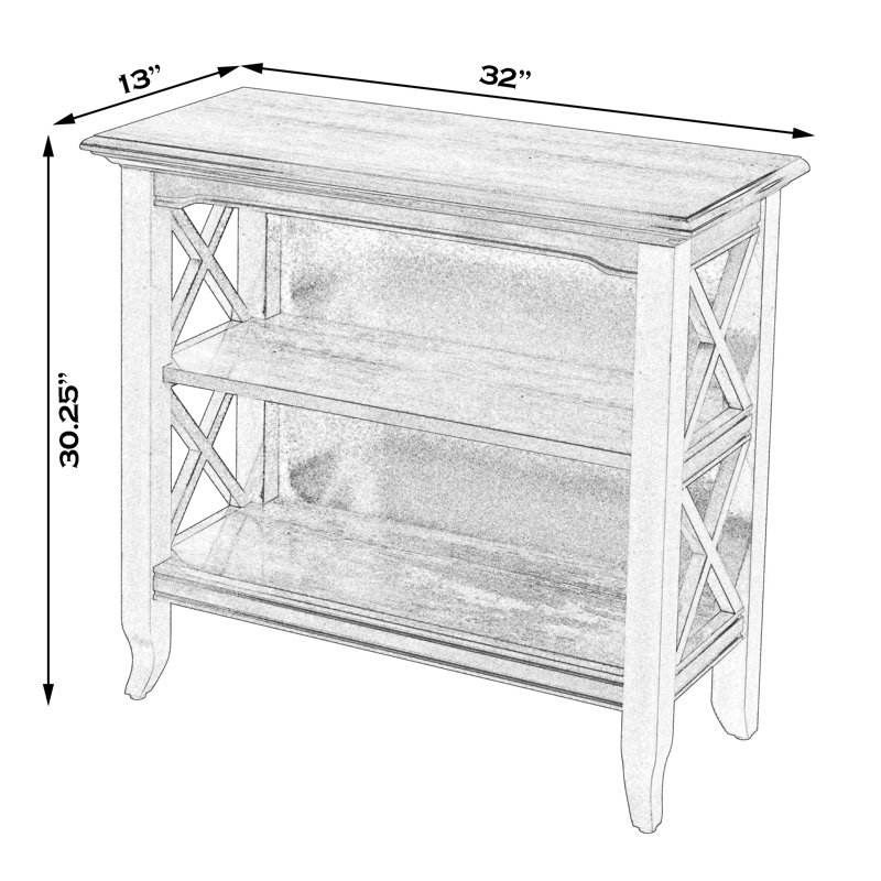 Newport 32"W 2 Shelf Bookcase, Plantation Cherry