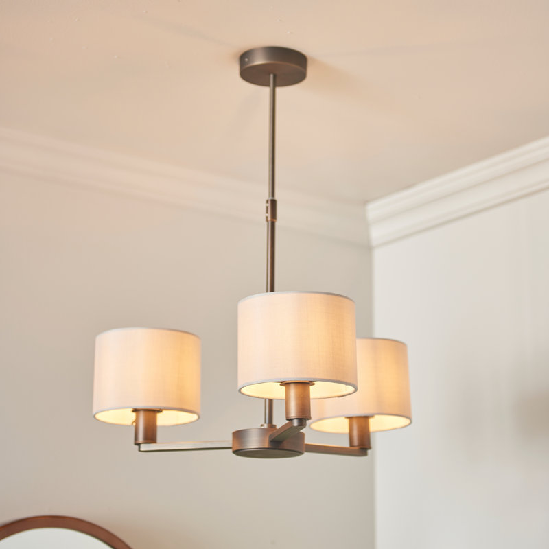 Katrina 3 - Light Shaded Chandelier, Antique Bronze