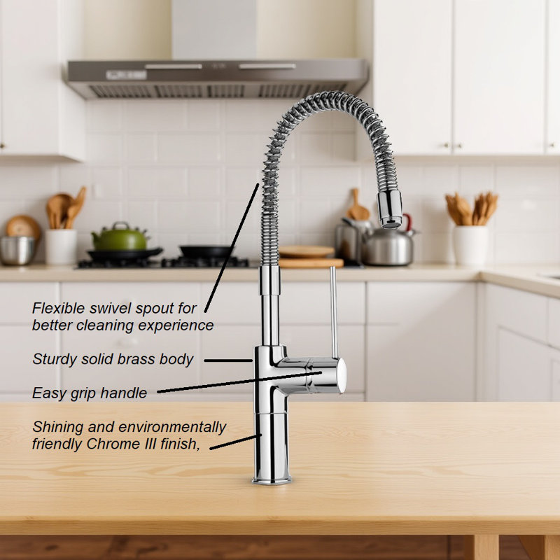 Piralla Cox Kitchen Faucet, Chrome