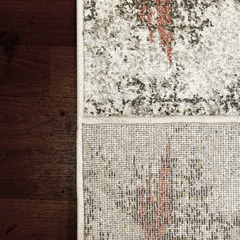 Tapis ivoire/gris/rouge Laurie, Rectangle 2 pi x 3 pi 11 po