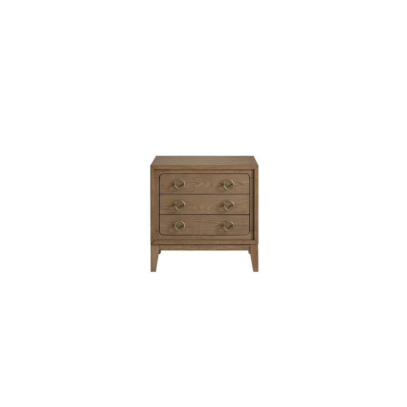 Table de chevet 3 tiroirs avec USB en latte