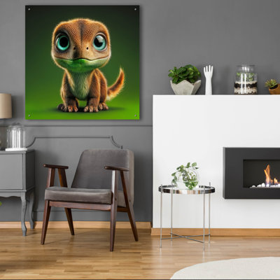 «Cute Baby Dinosaur» par Rey Klimt, art mural en verre acrylique