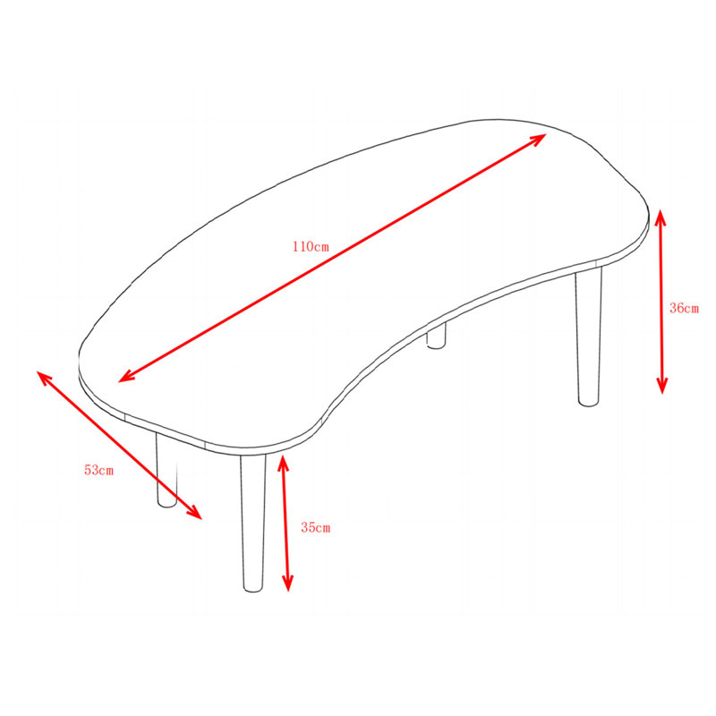 Table basse en forme d'écrou avec pieds en bois massif, surface spacieuse pour les boissons et la décoration, assemblage facile et utilisation polyvalente dans les espaces de vie.