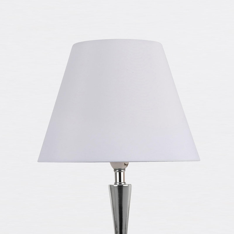 Laskowski Metal Table Lamp, Polished Chrome, White
