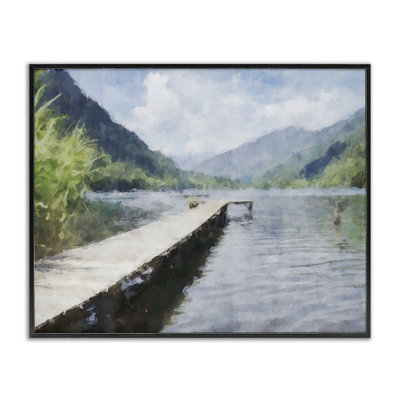 Giclée encadrée de Dappled Lake Dock, design par Kim Curationa