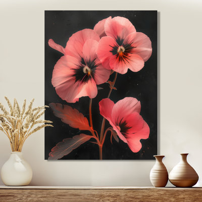 Rose, noir, jardin, glamour, pensées - pensées, art mural, salon