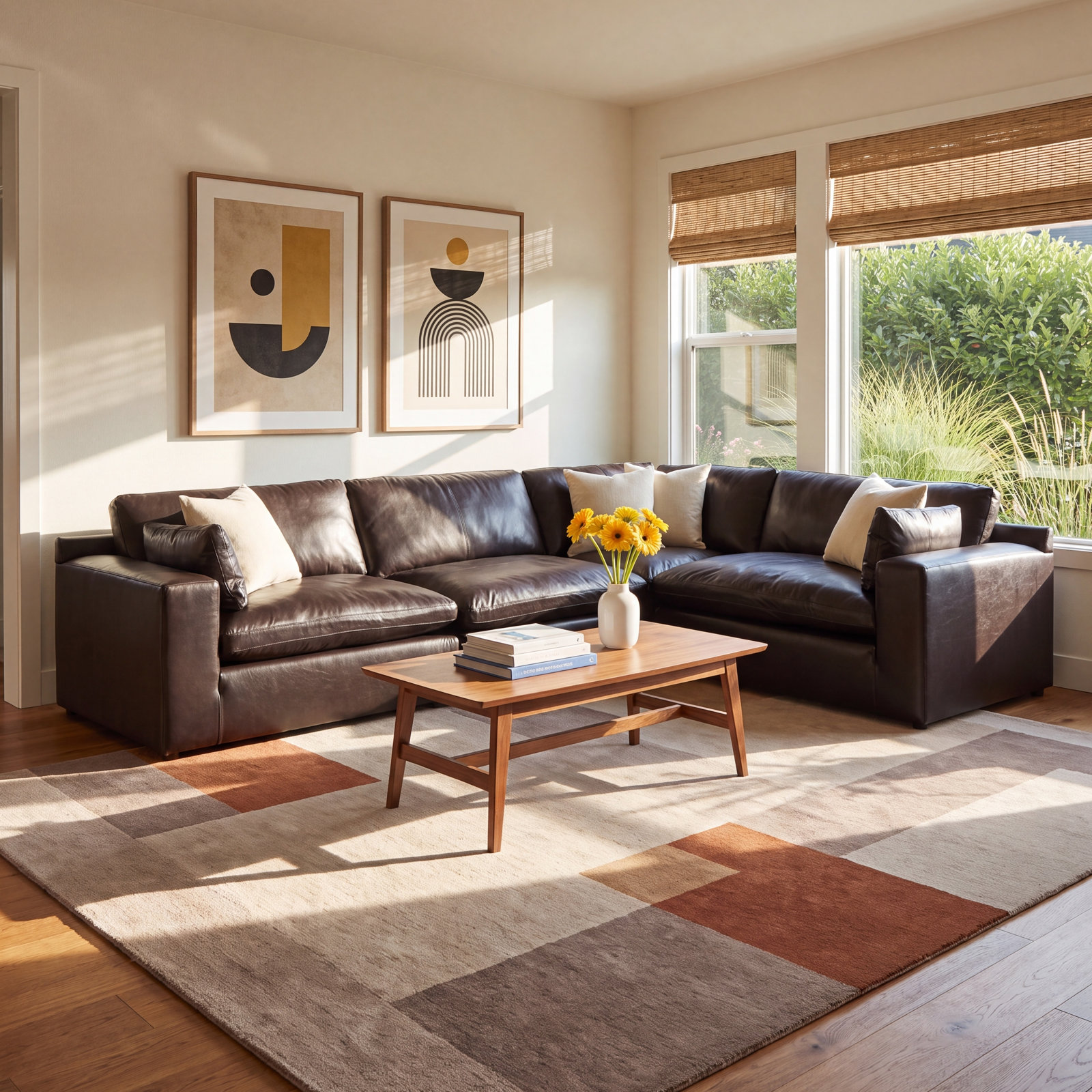 Aberdeen Top Grain Leather Modular Sectional