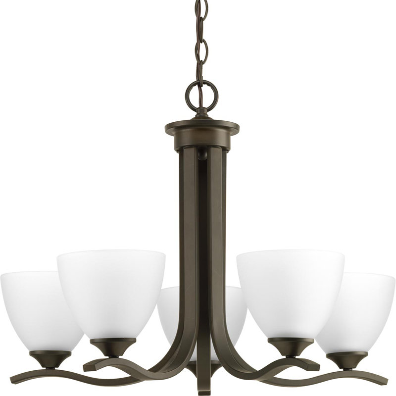 Van Reipen 5 - Light Dimmable Classic / Traditional Chandelier, Antique Bronze, 17.5" H x 23.75" W, 5