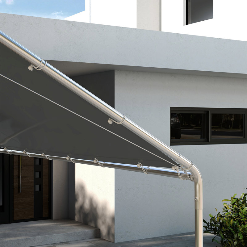 Housse de remplacement pour auvent 10 'X 20' pour abri d'auto, toile de tente de garage portative résistante aux rayons UV et à l'eau, avec cordes élastiques, gris foncé