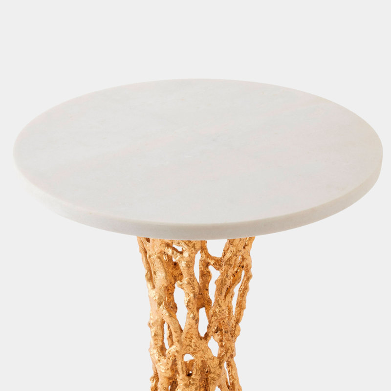 Perforated Marble End Table