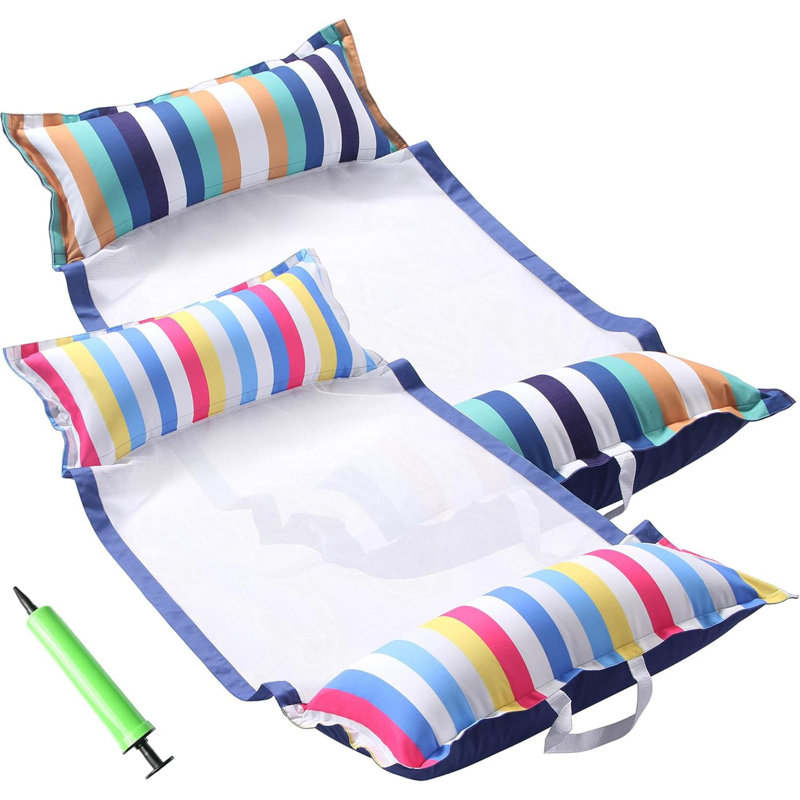 Fabric Pool Hammock Floats,  Inflatable Multi Purpose Water Hammocks Floaties (Saddle,  Chair, Hammock, Drifter), Pool Float  For Adults