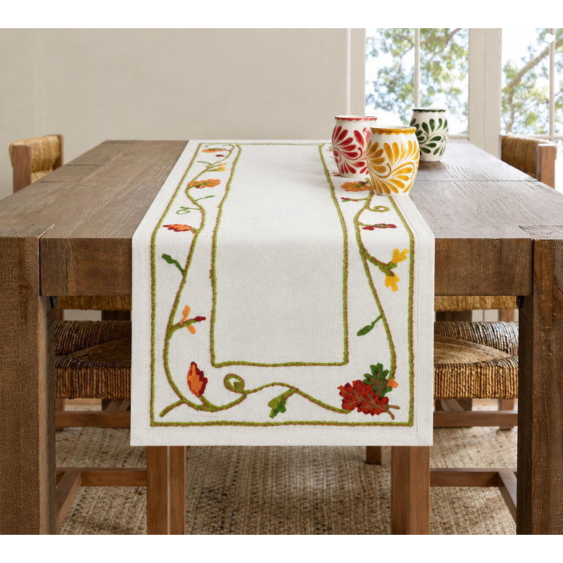 Sheron Crewel Embroidered Table Runner
