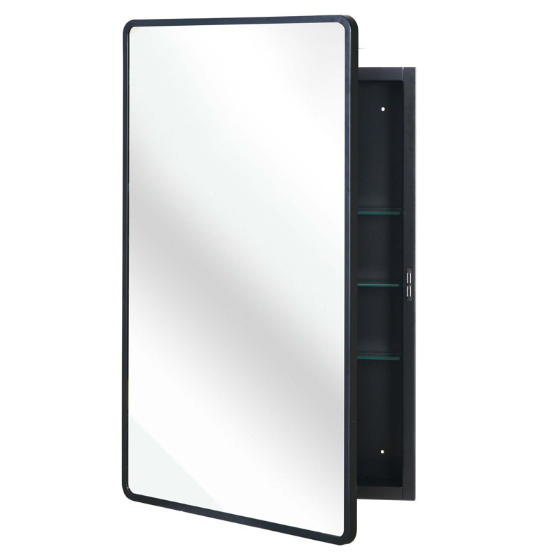 Armoire à miroir en métal à fixation murale ou encastrée, 36"