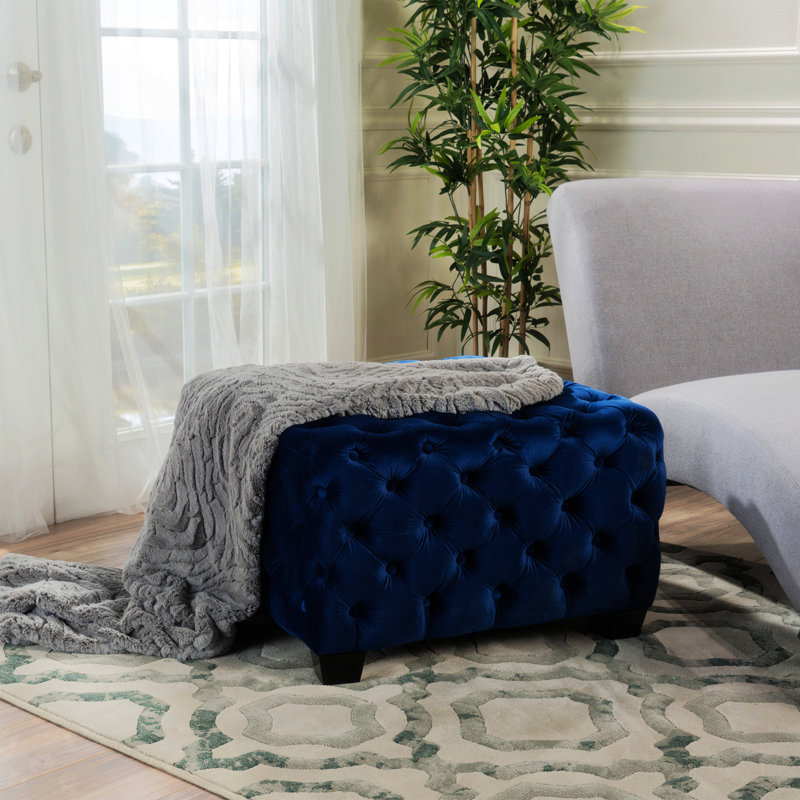 OTTOMAN, Navy Blue Velvet