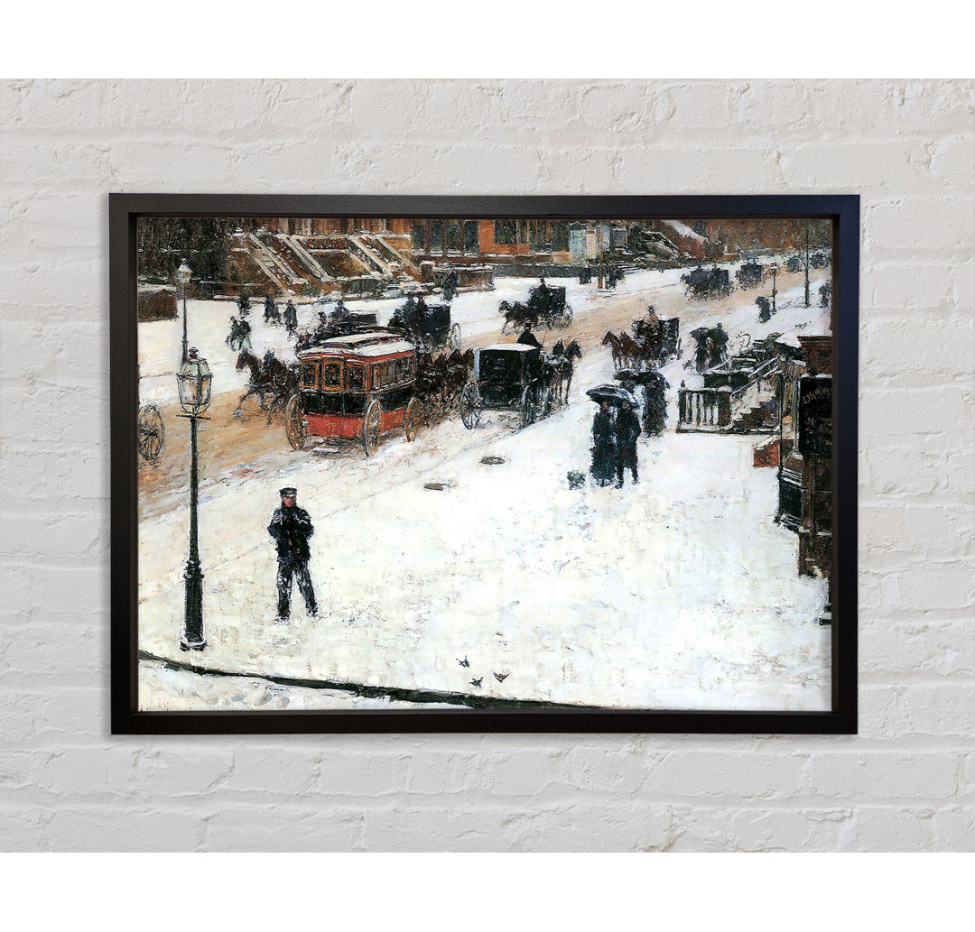 Fifth Avenue In Winter von Childe Hassam - Einzelbildrahmen Kunstdrucke auf Leinwand