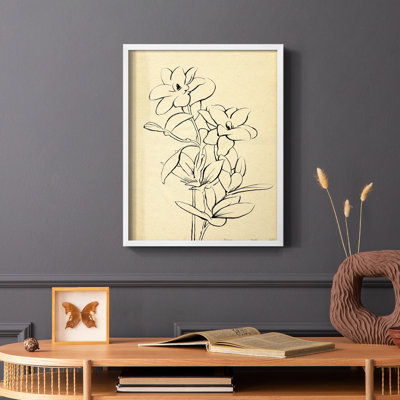 Magnolia Sketch I Framed Print - Solid Wood