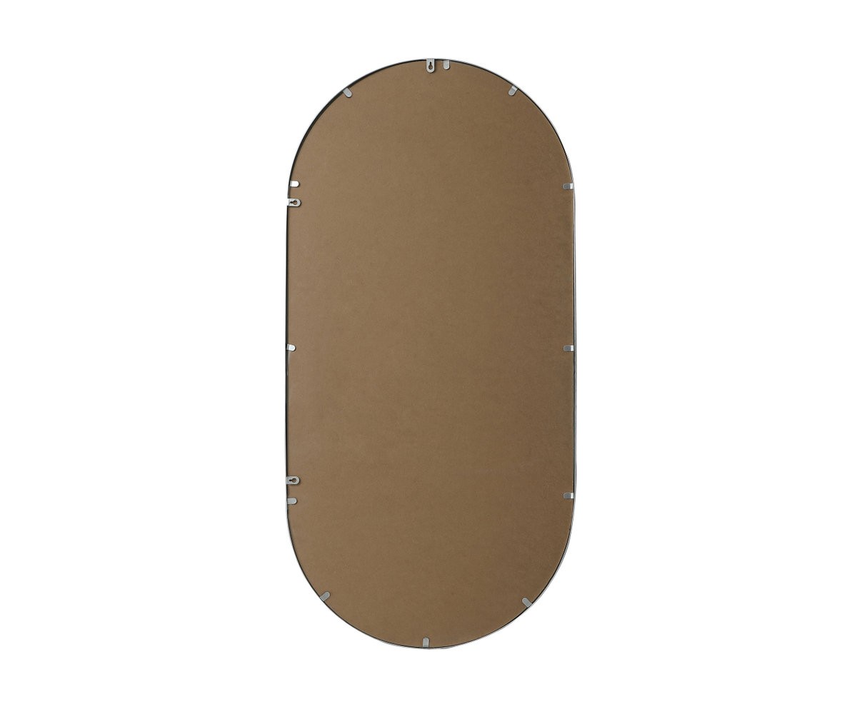 Elington Metal Oval Mirror, Silver, 48"  x 24" 
