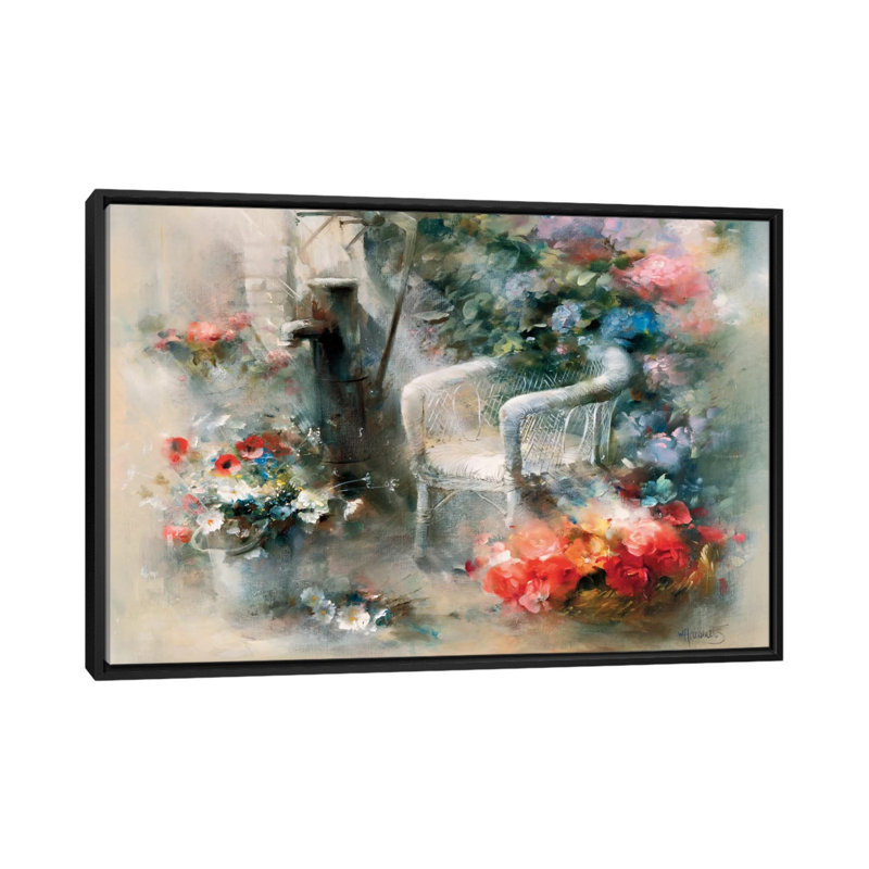 « idyllic place », reproduction sur toile, H 18 po x l 26 po x P 1,5 po, Toile avec cadre noir, Pas de tapis