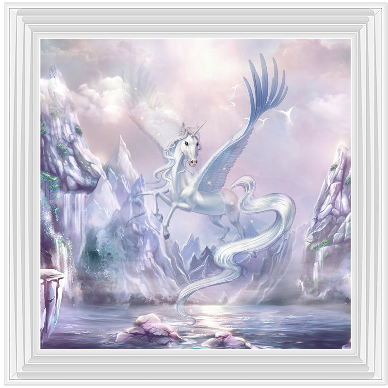 Unicorn Fantasy Scene - Single Picture Frame Painting