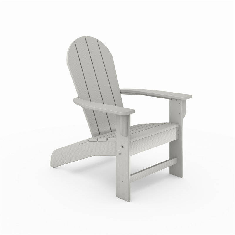 Dark Gray Adirondack Chair – Premium HDPE Poly Lumber For Pool, Patio, And Garden Elegance, Light Gray