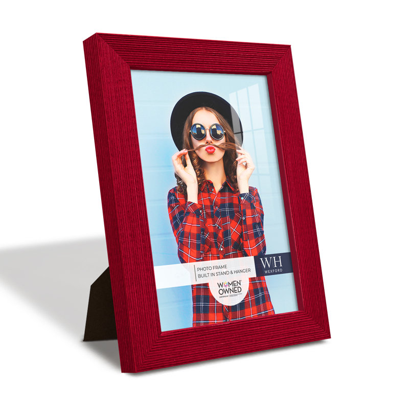 Red Wood Picture Frame - Set of 10, 5" x 7"