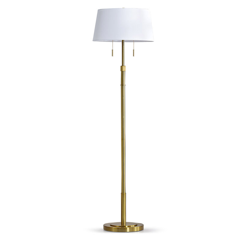 Lampe sur pied 67 po Maraman, Blanc, Laiton antique