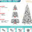 Arbre de Noël floqué de 5 pi, 250 lumières à DEL blanc chaud, 518 pointes d'aiguille corsées et dures, système de branches articulées, finition du support, branches complètes, assemblage rapide,