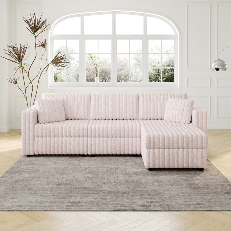 Canapé modulaire confortable et élégant, Rose, Réversible