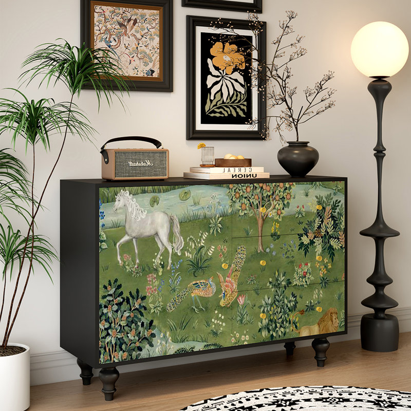 Armoire d'entrée rétro en bois massif